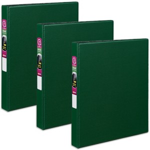 Avery Durable 3 Ring Binder, 1 Inch Slant Rings, 3 Green Binders (27253) - 1 of 4