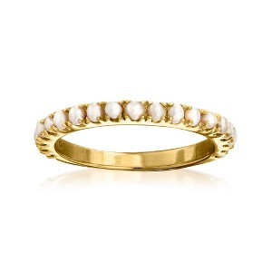 Ross-Simons 2mm Cultured Pearl Ring in 18kt Gold Over Sterling - 1 of 4