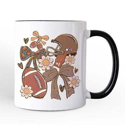 Football Mom Coquette Bow Daisy Mug, Retro Fall Game Day Preppy Gift | OrnamentallyYou