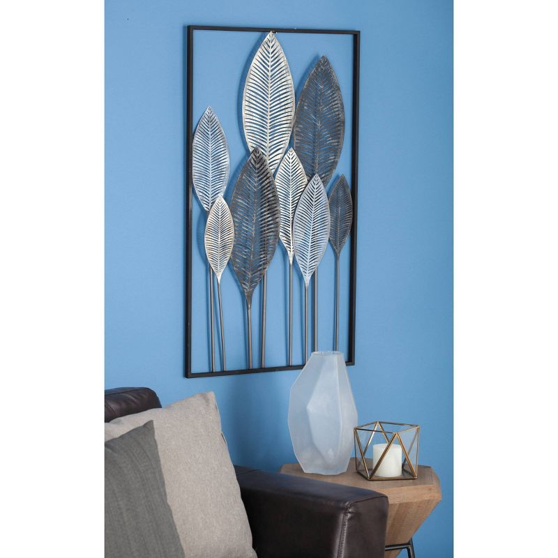 37&#34; x 20&#34; Metal Leaf Wall Decor with Black Frame Bronze - Olivia &#38; May, 2 of 8
