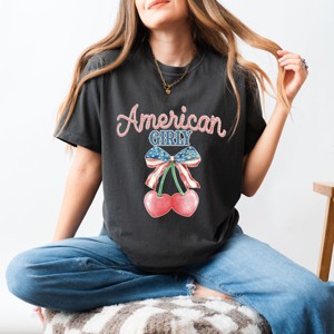 Simply Sage Market American Girly Cherries Coquette Garment Dyed Tee - 1 of 4