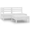 vidaXL Garden Lounge Set White Solid Pinewood 3 Piece Set Modular - 2 of 4