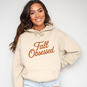 Fall Obsessed Cursive - Women's Graphic Hoodie - L Dust : Target