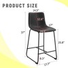 Set of 2 Modern Minimalist Style PU Bar Stools, Dining Chairs for kitchen, bar, and modern home design, 17.7*14.5*37in - 2 of 4