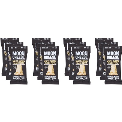 Moon Cheese Snack White Cheddar Black Pepper - Case of 12 - 1 oz