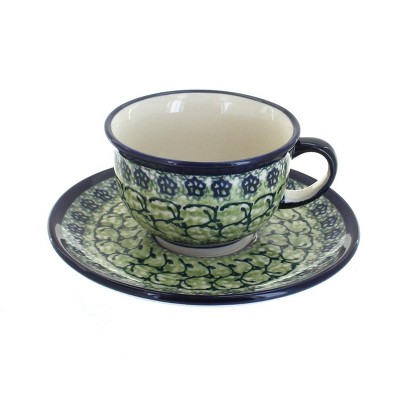 Blue Rose Polish Pottery Shannon Cup & Saucer