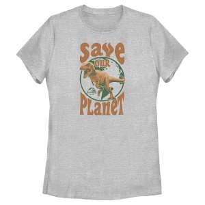 Women's Jurassic World T. Rex Save Our Planet T-Shirt - 1 of 4