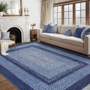 TROPOW Area Rug Braided Printed for Living Room, Non-Slip Stain-Resistant Printed Rug,Machine Washable Large Carpet for Kitchen - 1 of 4