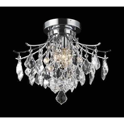 Elegant Lighting Amelia Collection Flush Mount D16in H12in Lt:3 Chrome Finish