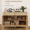 Yukimo 52.8" Oak Boho Kitchen Sideboard Cabinet with Rattan Doors and Drawers, Entertainment Console Table for Dining Room & Entryway - 4 of 4