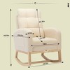 CAVINAS 15" Modern Rocking Chair Nursery,Glider Rocking Armchair with Side Pocket,Living Room Accent Chair With Adjustable Footrest - 3 of 4