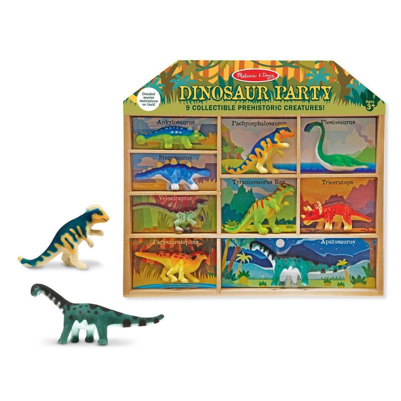 Melissa &#38; Doug Dinosaur Party Play Set - 9 Collectible Miniature Dinosaurs in a Case, 1 of 11