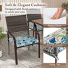 Tangkula 5 Pieces Patio Dining Set 4 Cushioned Rattan Armchairs & Square Table w/Wood-Plastic Tabletop & Umbrella Hole Outdoor Dining Table Set - 3 of 4