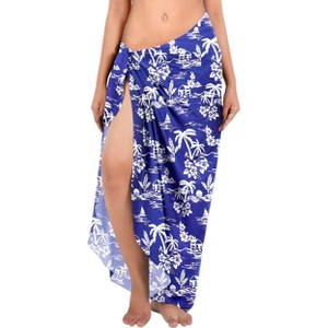 LA LEELA Women's Wrap Sarong Swimwear Cover up Wraps One Size Regal Floral - 1 of 4
