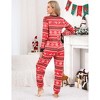 Women's Christmas One Piece Pajamas Printed Long Sleeve Jumpsuit  Reindeer & Snowflake Patterns Xmas Onesie - 3 of 4