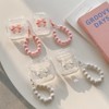 HTUTWOO Cute Case Cover Bow Design for AirPods 4 with Pearl Bracelet Keychain for Women Girl,Clear Silicone Soft TPU Shockproof Protective Skin Cover - 3 of 4