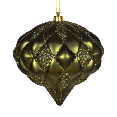 Vickerman 5.7" Matter-Glitter Diamond Onion Ornament