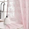 Vintage Floral Lace Shower Curtain with Attached Valance, Farmhouse Shabby Chic Bath Curtain, 72x72 Inch, Scalloped Edge - 4 of 4