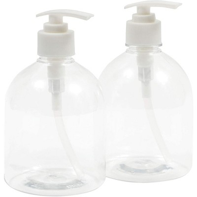 Juvale 4 Pack Clear Plastic Pump Bottle Soap Dispensers for Kitchen, Bathroom (17 oz)