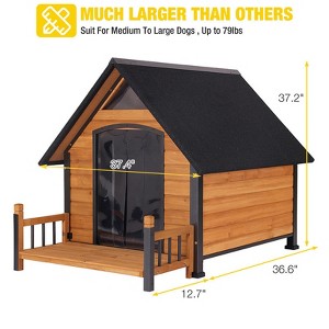 Aivituvin 32.9"L/37.4"L Large Heated Dog House with Heating Pad | Insulation Liner-AIR80/81-IN-HP - 1 of 4