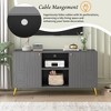VYNXARIA Modern TV Stand for TVs up to 55 Inches - Entertainment Center Media Console with Adjustable Shelf and Metal Legs(Gray) - 4 of 4