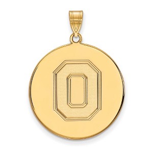 Black Bow Jewelry 14k Yellow Gold Ohio State Buckeyes NCAA Extra Large Pendant - 1 of 3