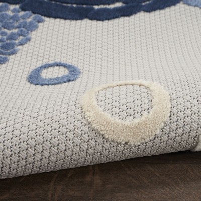 Navy Blue Coastal Turtle Outdoor Area Rug 5'3" x 7'5"