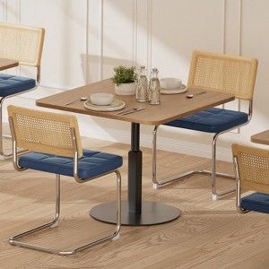 Okak Mid Century Breuer Designed Rattan Back Dining Chairs for Kitchen Dining Room,Faux Leather Upholstered Seating Dining Chair Set - 1 of 4