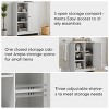 Gulches 23.62" Bathroom Floor Cabinet - White MDF Storage Rack with 1 Cabinet & 3 Open Compartments, Adjustable Shelves for Bathroom - 2 of 4