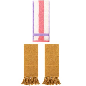 REGALWOVEN 3 Packs Cotton Absorbent Soft Decorative Bathroom Hand Towel Set - 1 of 4