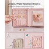 Jelly Pink Portable Travel Jewelry Box Organizer - Book Design with Mirror, 4.6 x 5.2 x 2.8 Inches, Faux Suede Lining - 4 of 4