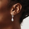 Black Bow Jewelry Polished 3D Teardrop Lever Back Earrings in 14k White Gold - 3 of 4