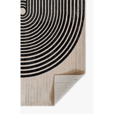 Xander Black Geometric Synthetic Area Rug, 3'11" x 5'7"