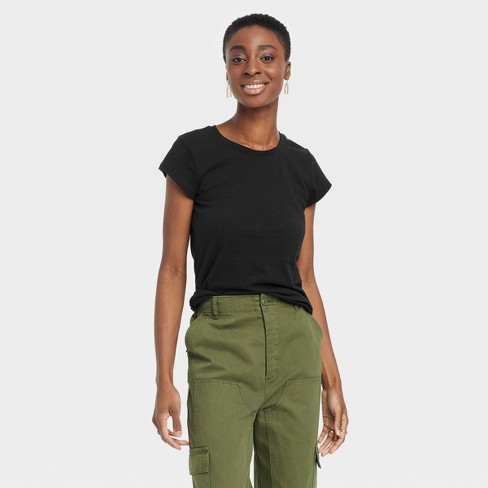 Women's Long Length Cotton Short Sleeve Crew Basic T-shirt