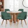 Bekrvio Swivel Dining Chairs with Arm Set of 4 - Modern Linen Upholstered Accent Desk Chairs with Solid Wood Legs for Kitchen,Living Room - 4 of 4