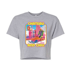 Women's - Barbie - Retro Chateau And Chill-Juniors Cropped Graphic T-Shirt Cropped Graphic T-Shirt - 1 of 4