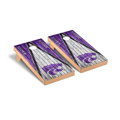 NCAA Kansas State Wildcats Premium Cornhole Board Triangle Weathered Version