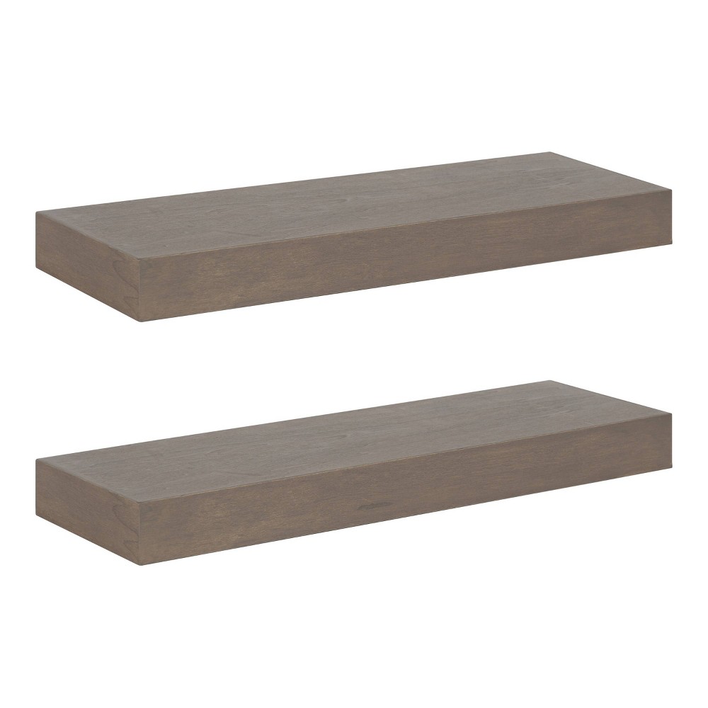 Photos - Kids Furniture 2pc 24" Havlock Wood Shelf Set Gray - Kate & Laurel All Things Decor