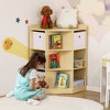 HOMCOM Wooden Kids Cabinet Freestanding Corner Storage Drawer Toys Clothes Books Organizer Dresser Children Bookcase Display Shelf Wardrobe for Bedroom with Anti-toppling Hardware Drawers - 3 of 4