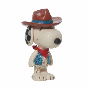 Jim Shore 3.5 Inch Mini Snoopy Cowboy Hat Snoopy Vest Handkerchief Figurines - 1 of 3