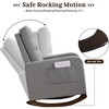 Rocking Chair Nursery in Fabric with High Backrest, Comfy Glider Rocking Chair Accent Chair, Side Pocket and Rubber Wood Legs - 4 of 4