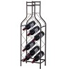 Kings Brand Furniture 12 Bottles Freestanding Floor Metal Wine Rack Wine Bottle Holders Stands for Home with Bottle Shape Bar Stand for Liquor, Pewter - image 3 of 4