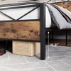King Bed Frame, Metal Platform Bed Frame with Rustic Wood Headboard and Footboard - 4 of 4