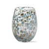 TAG 16 oz. Confetti Glass Stemless Drinkware Aqua Blue Dishwasher Safe Beverage Set of 6 - 2 of 4