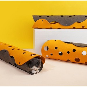 ZEZE "The Cheese" Adjustable Tunnel Cat Toy-Yellow - 1 of 4