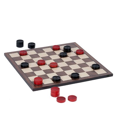 WE Games Old School Red and Black Wooden Checkers Set -11.75 in.