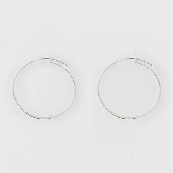 Large Thin Hoop Earrings - A New Day™ Silver