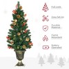 DOMETOUR Holiday Christmas 4-Piece Set, Garland Wreath and Set of 2 Entrance Trees with Warm White LED Lights, Red Berries, Pine Cones, Green - 4 of 4