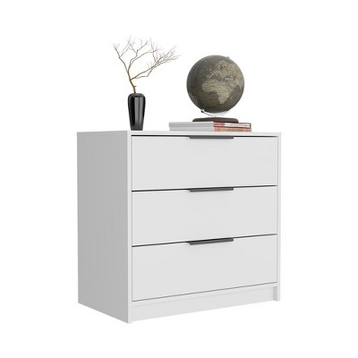 NicBex 3 Drawers Dresser for Bedroom,Modern Style Wooden Drawers with Black Handle,Dressers for Kids Room,Living Room,Entry and Hallway,White