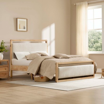 Spruce&Spring Upholstered Platform Bed Frame with USB & Type-C Charging